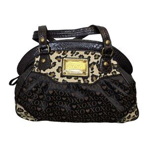 Y2K Vintage XOXO Leopard Logo Brown Shoulder Bag 2000s